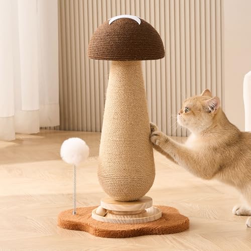 Mushroom Cat Scratching Post Cat Tree (Brown Mushroom)