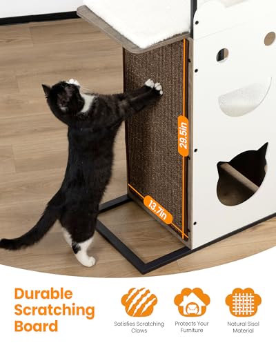 Wood Modern Cat Tree Tower (84 inch / Greige1)