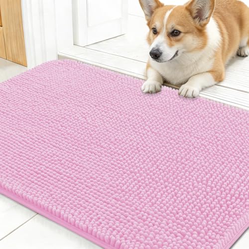 Dog Door Mat for Muddy Paws 24x16 (Pink / 24" X 16")