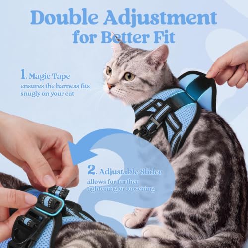 Cat Harness and Leash Set (XL / Light Blue)