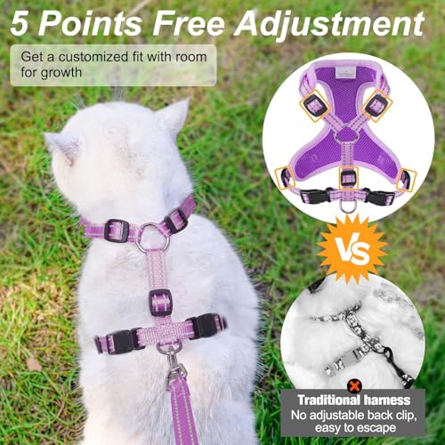 Cat Harness and Leash Set (Star Purple / S (Chest: 11 - 16"))