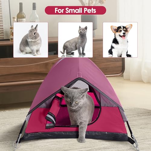 Cat Camping Tent (Red / 21 x 21 x 14 Inches)