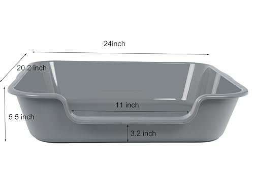 1 Pack of Extra Large Cat Litter Box (Large (Pack of 1) / Dark Gray)
