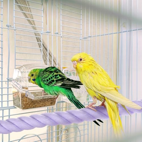 2 Pack Rope Perches for Bird Cages (Purple / 31.5 in)
