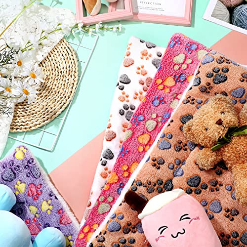 4 Pack Soft Pet Bed Mat Small Dog Crate Fleece (23 x 18 Inches / Vivid Color)