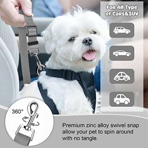 2 Pack Dog Seat Belt for Car (Grey)