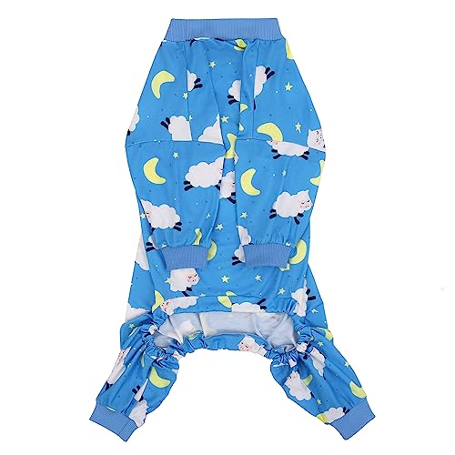Dog Pajamas One Piece Light Comfy Pjs Pet Costume M (Large / Counting Sheep)