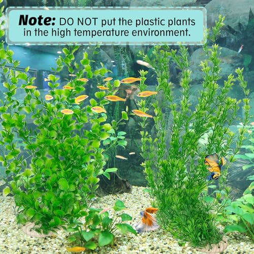 23" Tall Aquarium Plastic Plants (Green（style B）)