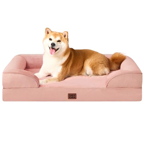 Orthopedic Dog Beds Large Sized Dog (Dusty Pink / 36.0"l X 27.0"w X 6.5"th)