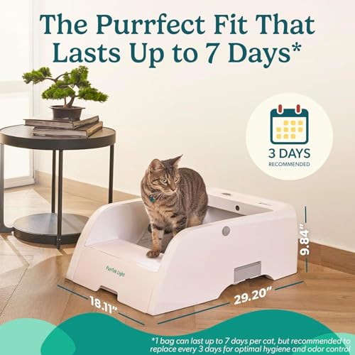 PurrTek Light Open Top Automatic Litter Box Self Cleaning 5GHz WiFi