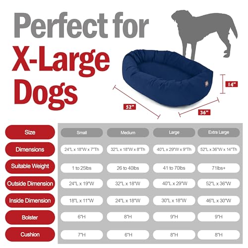 Suede Shredded Memory Foam Mix Calming Dog Bed Washable (Navy)