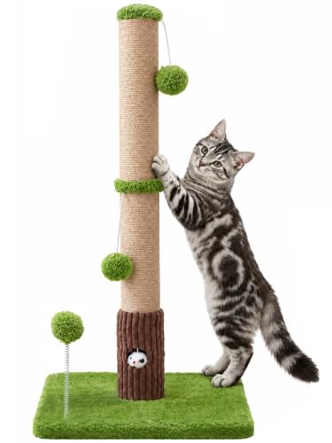 Funny Cat Scratching Posts Sturdy Scratcher Posts 33'' Green (Green / 33‘’)