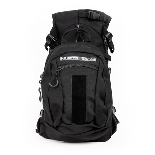 Plus 2 - Small, Jet Black - Ideal for Dogs 13-16” Long - Adjustable, Backpack-Style Carrier with Multi-Functional Storage Pack, Thick Shoulder Straps & Padded Back Panel (Jet Black / 9.8"L x 7.9"W x 16.9"H)