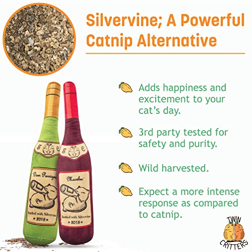 KittiLush 2 Pack Organic Silvervine Catnip Substitute Toys for Cats & Kittens