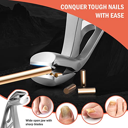 Angled Head Nail Clippers for Seniors (Sand Silver / Small)