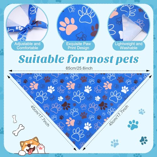 100 Pcs Paw Print Dog Bandanas Bulk for Holiday Party (Paw / 25.6 x 17.7 x 17.7 Inch)