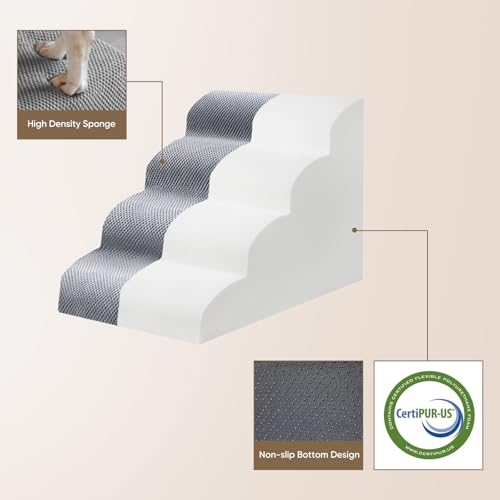 2 Step Pet Stairs for High Beds & Sofas (LightGrey / 2-step 11.8"H)