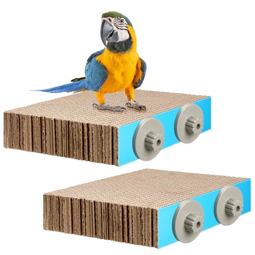 2 Pcs Bird Toys Parrot Perch Stand Cage Accessories (Medium)