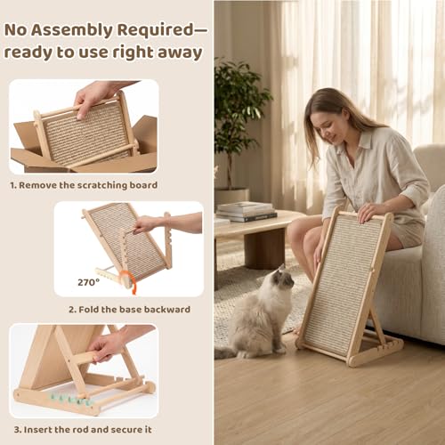 Sisal Cat Scratcher (23.6"L x 13.7"W x 31"H)
