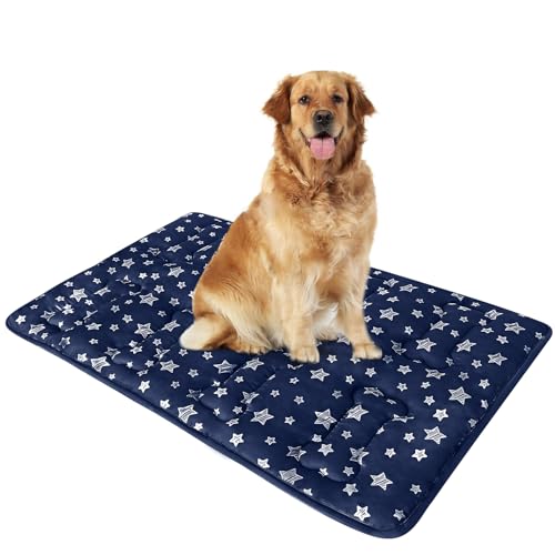 Dog Crate Pad Mat (X-Large 42"X28" / Navy)