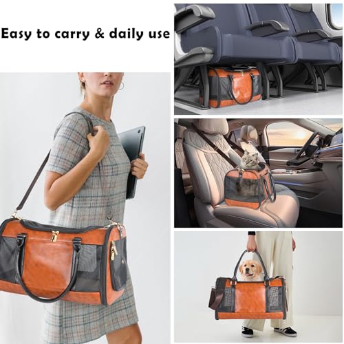 Dog Soft Sided Carriers Pet Carrier for Small Dogs Cats (Brown)