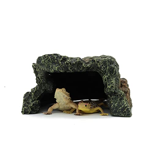 Reptile Rock Hide Cave Aquarium Habitat Decor Tortoise Hideout