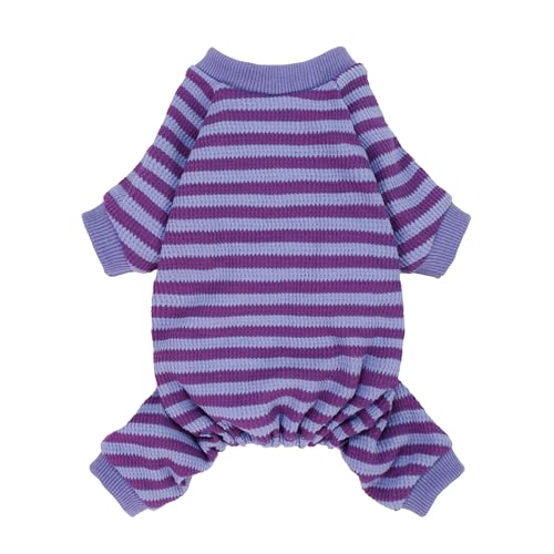Purple and Violet Striped Dog Pajamas (Small / DarkViolet)