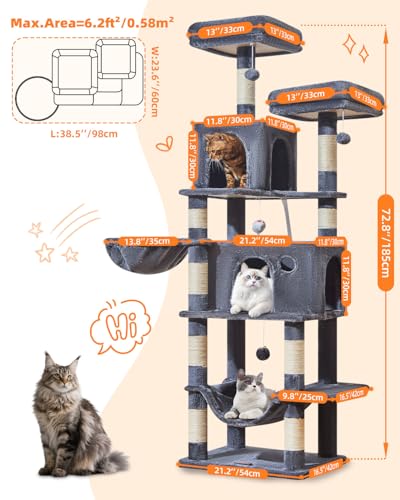 Large Cat Tree (73 inches / Smoky Gray)