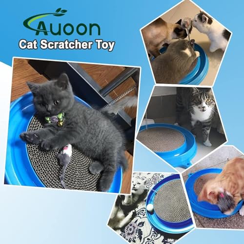Cat Scratcher Toy with Ball Track for Indoor Cats and Kittens (Gray)