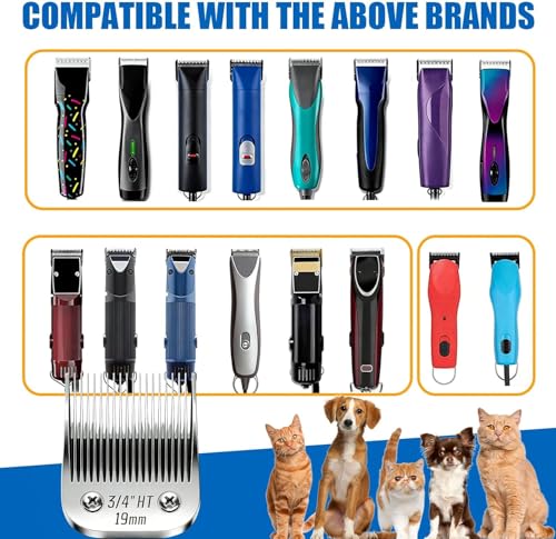 3 4" HT Dog Grooming Blade Compatible with Andis A5 (Silver/Size 3/4)
