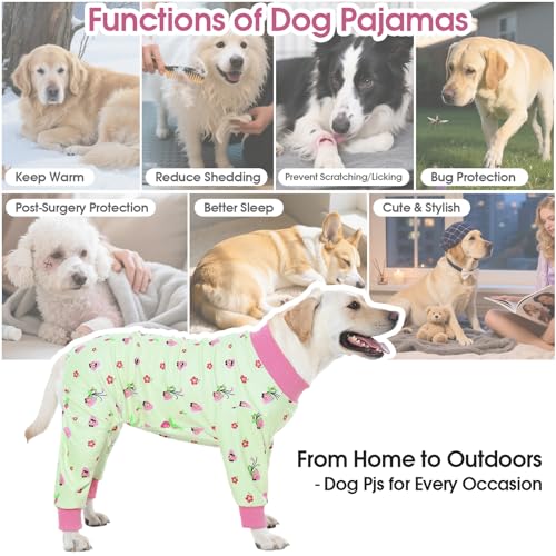 Dog Pajamas Fleece Dog Pjs with Four (Green / XXXX-Large)