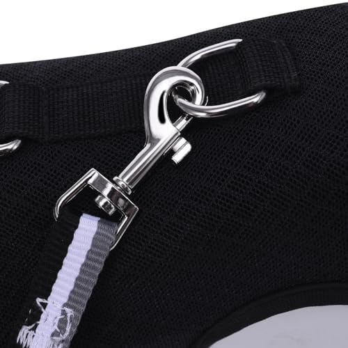 Cat Harness and Leash Set for Walking Escape Proof (Black / M 5.5-9 lbs)