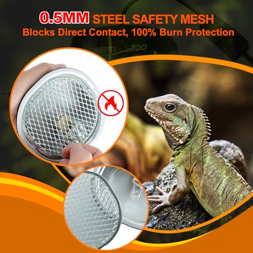 G9 Reptile Heat Lamp Bulb & Reptile Light Fixture with Safety Mesh Kit