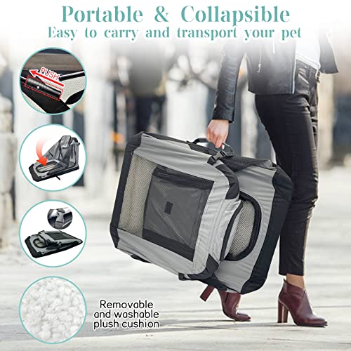 Large Cat Carrier for 2 Cats (Grey)