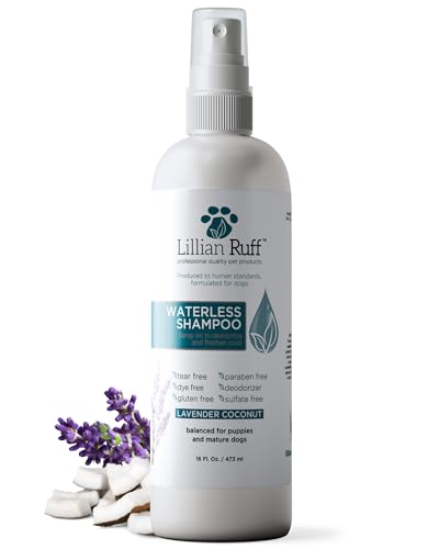 Waterless No Rinse Dog Dry Shampoo Spray with Hydrating Essential Oils