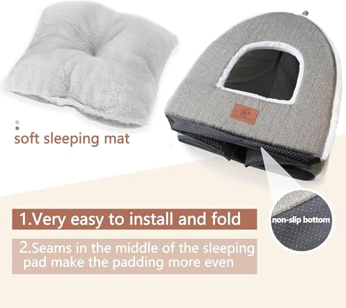 Cat Bed for Indoor Cats (Grey-2 / L(17.5 x 17.5 x 17.5 Inch))