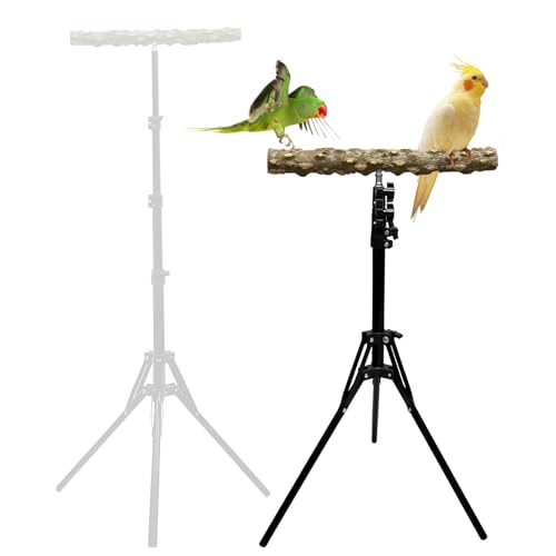 16 63 Inch Height Adjustable Bird Perch Pepper Wood Bird Training Perch Stand Parakeet Perches Indoor and Outdoor Parrot Stands for Small to Medium Bird (Floor Bird Perch)