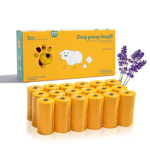 Dog Poop Bags Rolls Guaranteed Leak Proof and Extra thick Poop Bags for Dogs (270 Count (Pack of 1) / Lavender Scent)