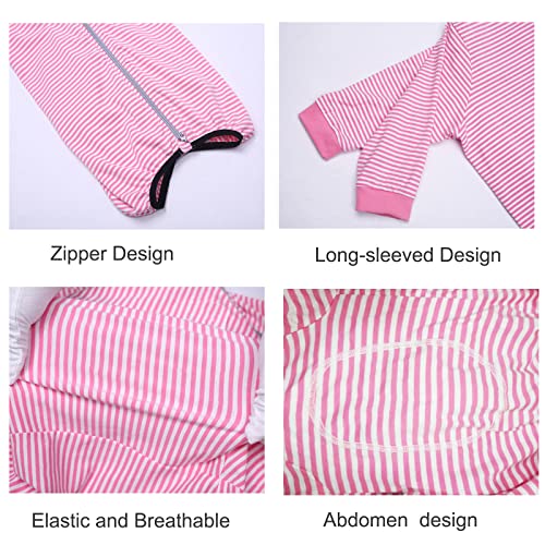 Dog Onesie Surgery Recovery Suit for Large Medium Bodysuit Dogs Pajamas PJS Full Body for Shedding (X-Large / Pink)