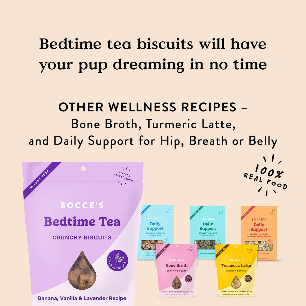 Bedtime Tea Biscuit Dog Treat + Calming Supplement Bundle