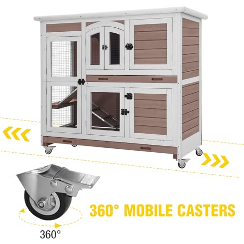 Rabbit Hutch Indoor (Brown2 / 47.2"L x 19.7"W x 42"H)