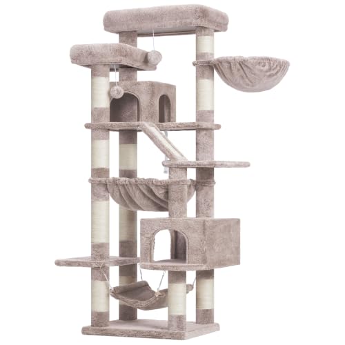 Cat Tree, 71-Inch-Tall Tower for Indoor Cats with 2 Perches HCT034MU (Rosy Brown / 71 inch)