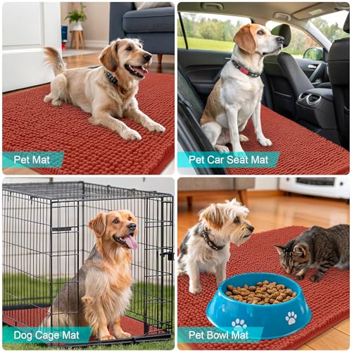 Dog Door Mat for Muddy Paws 50x30 (Maple Red / 50" X 30")