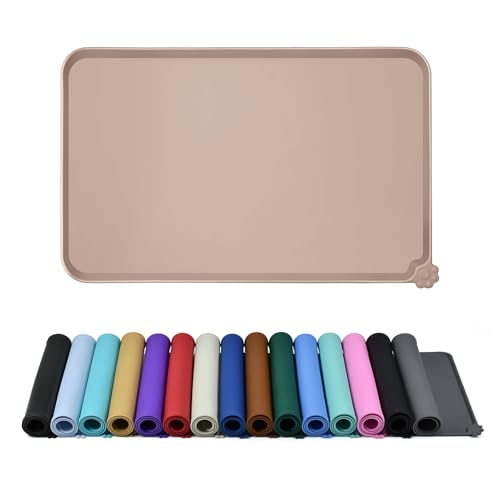 Silicone Pet Feeding Mat (Taupe / 24" x 16")