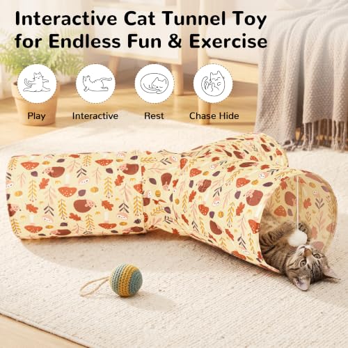 Cat Tunnel, 3-Way Collapsible Toy, Large Size Khaki Hedgehog (Khaki hedgehog / Large)
