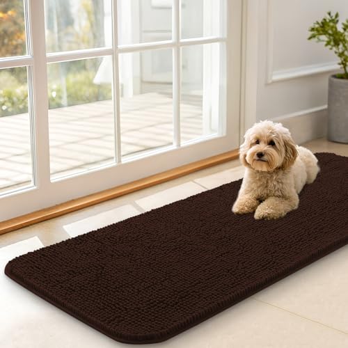 Dog Door Mat for Muddy Paws 47x17 (Brown / 47" X 17")