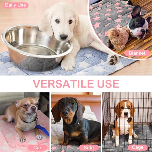 4 Pcs Dog Crate Pads Soft Warm (Rectangular 18 x 14 x 1.6 Inch / Star / Colorful)