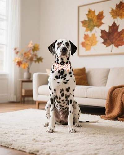10 Pack Fall Dog Bowties for Large Dogs Sliding on Collar (M/L)
