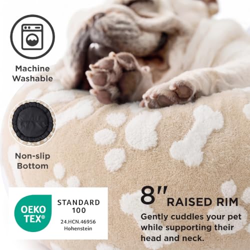 Shown on TV Jacquard Donut Dog Beds Large Sized Dog (36.0"L x 36.0"W x 8.0"Th / Sand)
