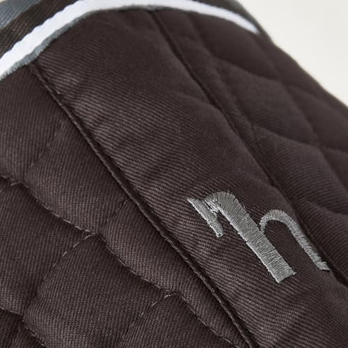 Adepto Padded All Purpose Quilted Equestrian Saddle Pad for Horses with Two (Dark Brown / Horse)